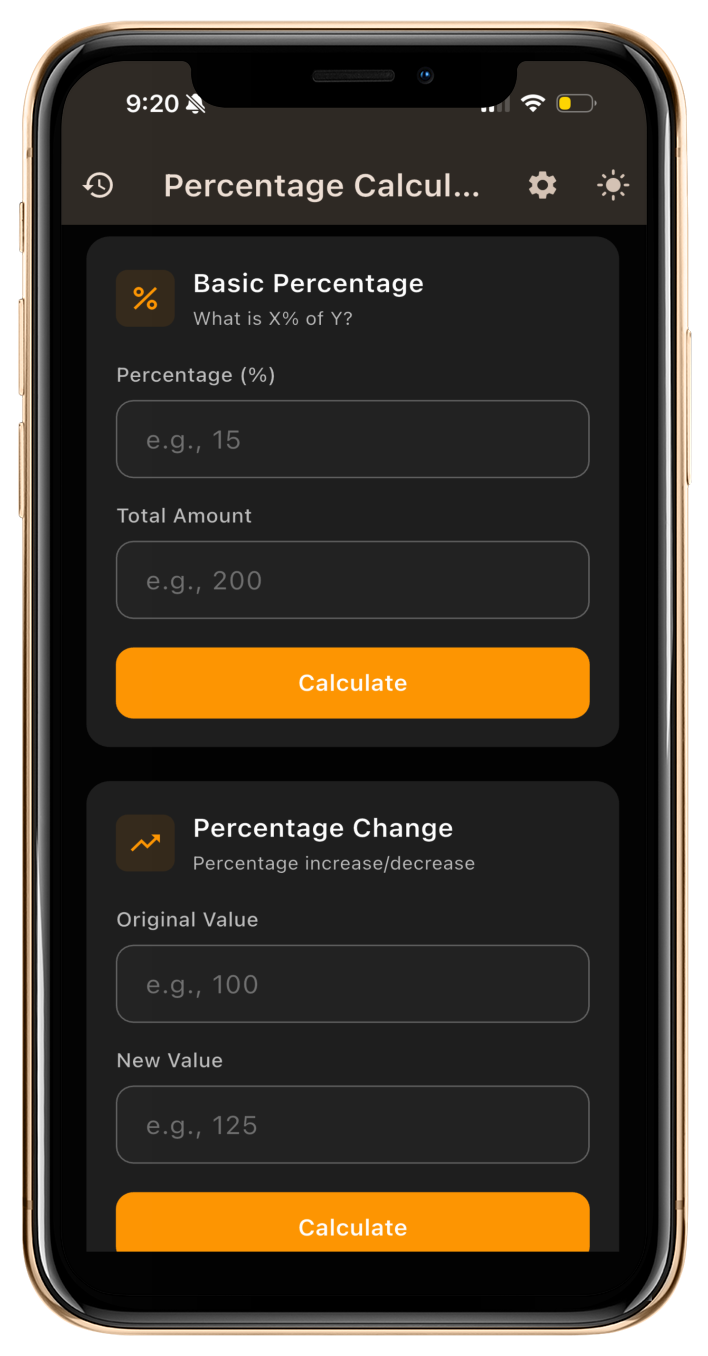 Percentage Calculator Screenshot 1